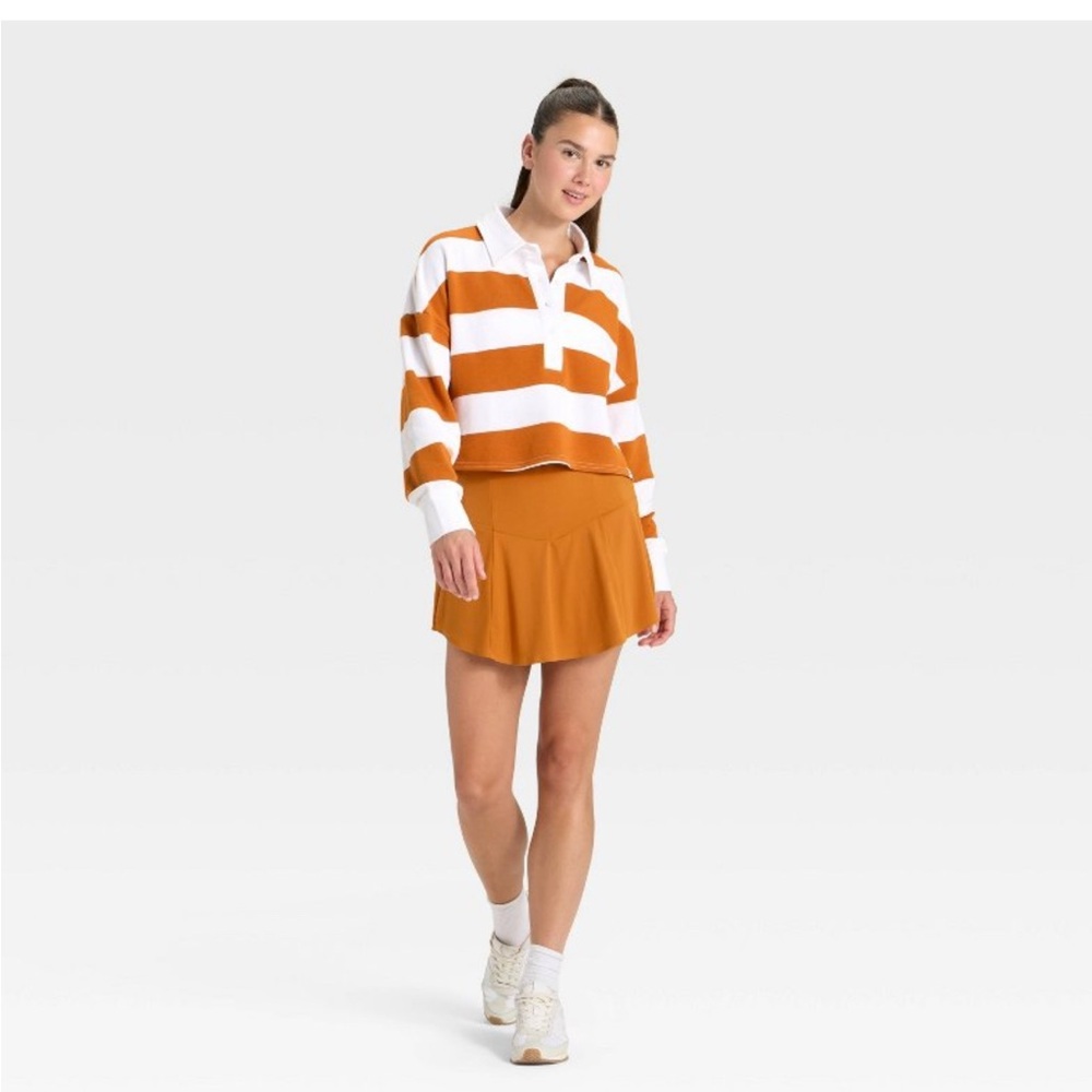 Orange and White Striped Rugby Shirt